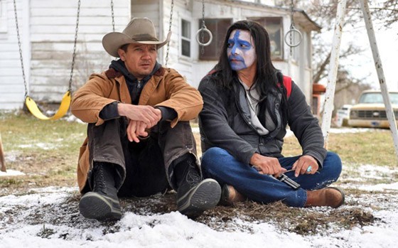 Gil Birmingham and Jeremy Renner in Wind River (2017) CR